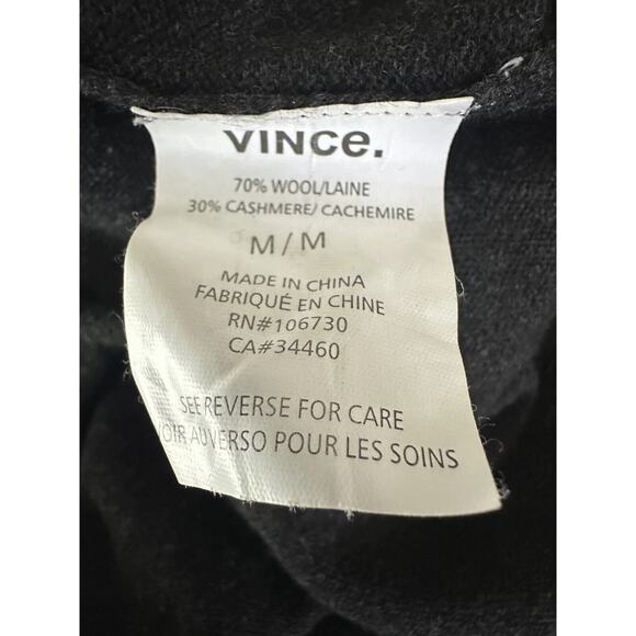 Vince Boat Neck Wool & Cashmere Blend Sweater Rib Trim LS Charcoal Gray Medium - Picture 9 of 9